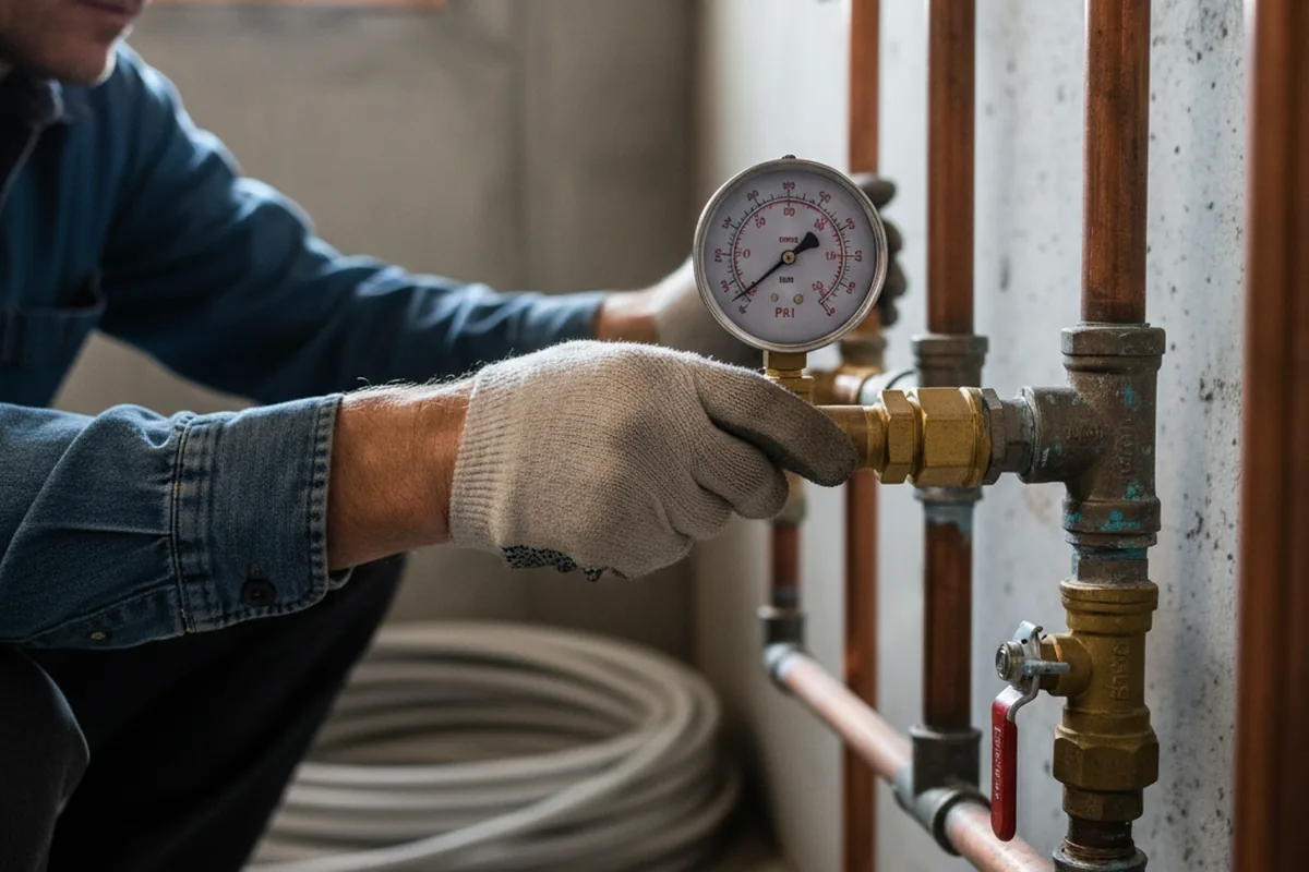 Pressure testing a repaired line during Water Line Repair in Palos Park